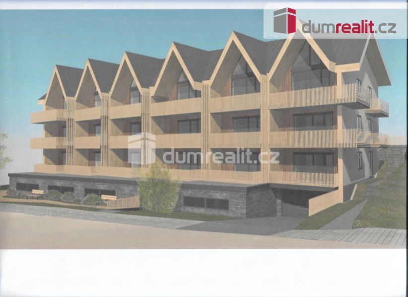 Prodej velkého mezonetového bytu 3+kk se 2 balkony a garážovým parkovacím stáním v centru Železné Ru, obrázek č. 1