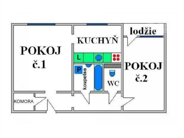 Dr. byt 2+1 + Lodžie, 52 m2, Velké Hamry u Jablonce n.N., obrázek č. 3