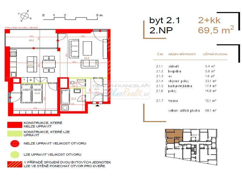 Předprodej bytů 2+kk v budoucím bytovém domě VESNA na ul. Seifertova v Přerově, obrázek č. 1