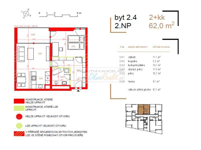 Předprodej bytů 2+kk v budoucím bytovém domě VESNA na ul. Seifertova v Přerově, obrázek č. 3