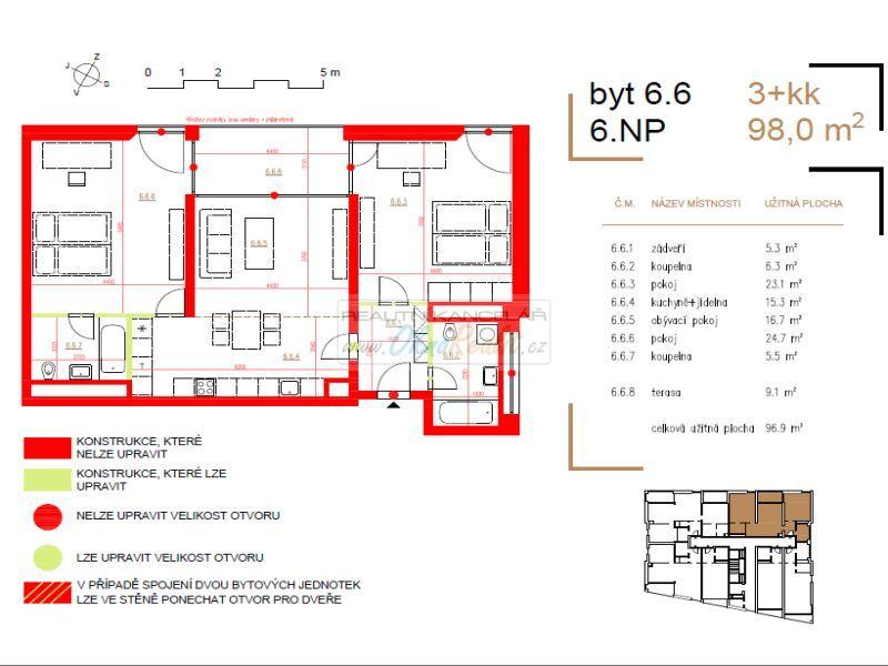 Předprodej bytů 3+kk v budoucím bytovém domě VESNA na ul. Seifertova v Přerově, obrázek č. 1