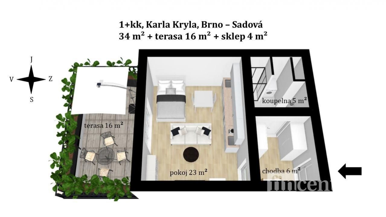 Prodej bytu 1+kk 34 m2 Karla Kryla, Brno, obrázek č.29