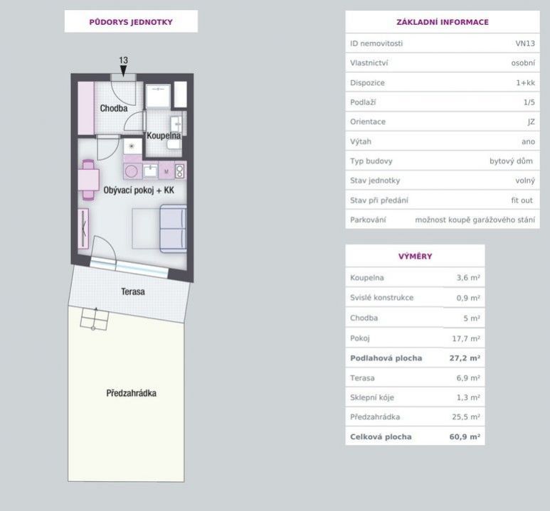Prodej bytu 1kk (60,9 m2) s terasou a sklepní kójí, Vila Dům na Vinici, obrázek č. 3