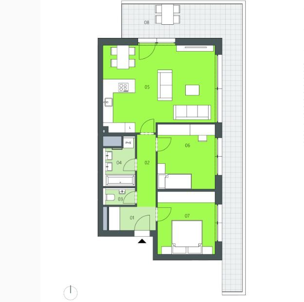 Unikátní nový byt 3+kk 78,3 m2 s terasou 30,8 m2 v projektu Green Port Strašnice v Praze 10, obrázek č. 2