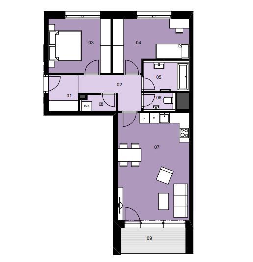 Exkluzivní pasivní byt 3+kk 75,2 m2 s lodžií v projektu Vital Kamýk, Praha 12 - Libuš, obrázek č. 2