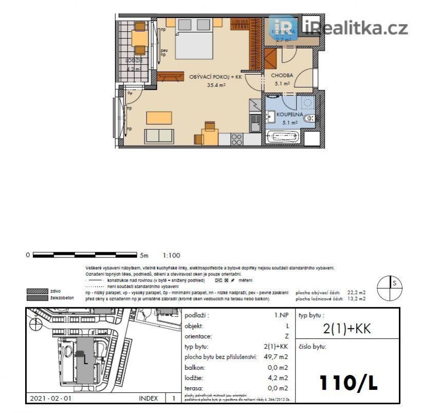 Prodej bytu, 2+kk, 48 m, Praha, obrázek č. 2
