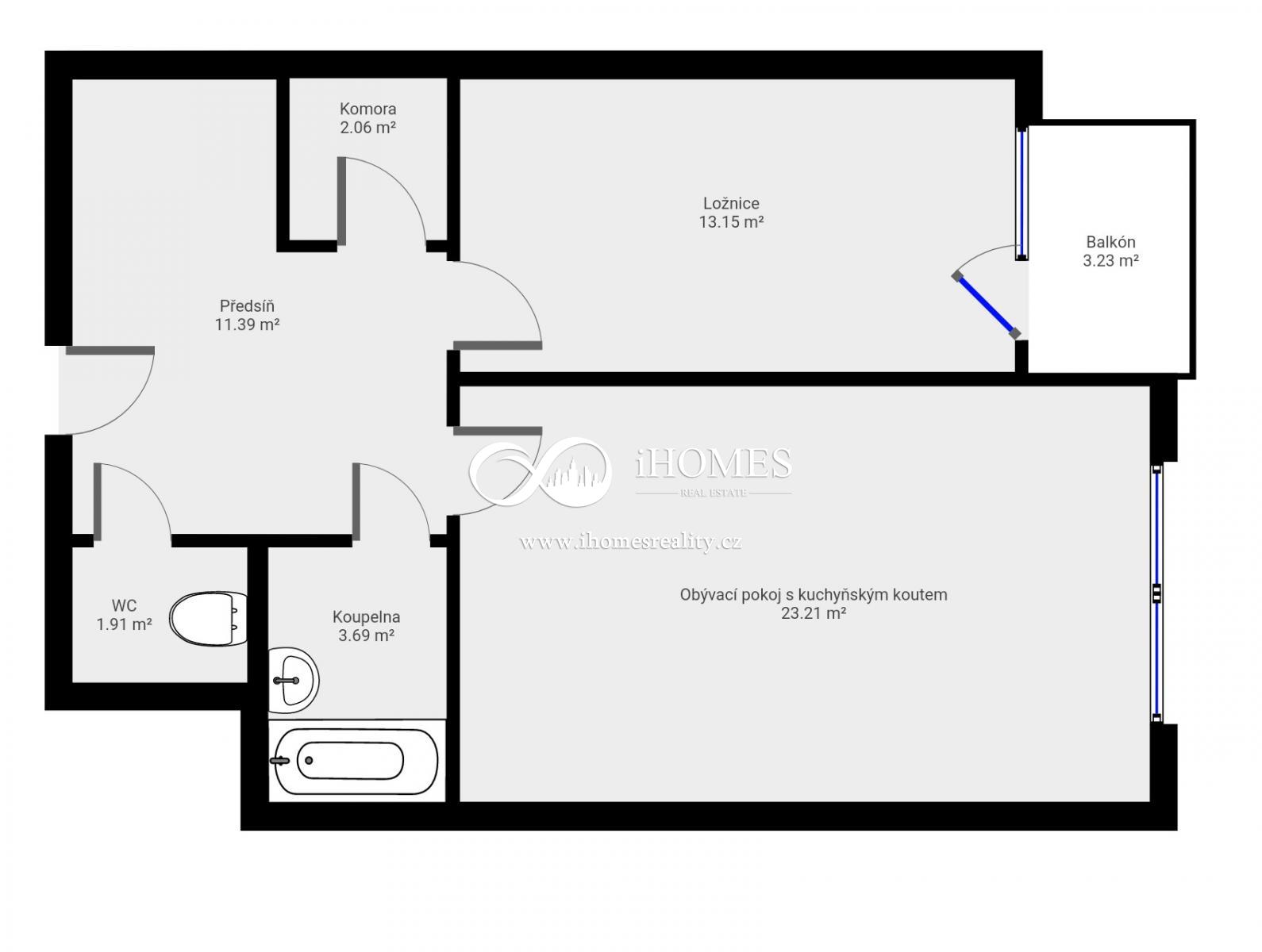 iHomesreality.cz  zprostředkuje Vám na prodej útulný byt 2+kk 60m2/OV,s Balkonem sklepem a garažovím, obrázek č. 2