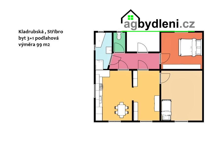 Prodej bytové jednotky 3+1, Kladrubská ul., Stříbro, obrázek č.14