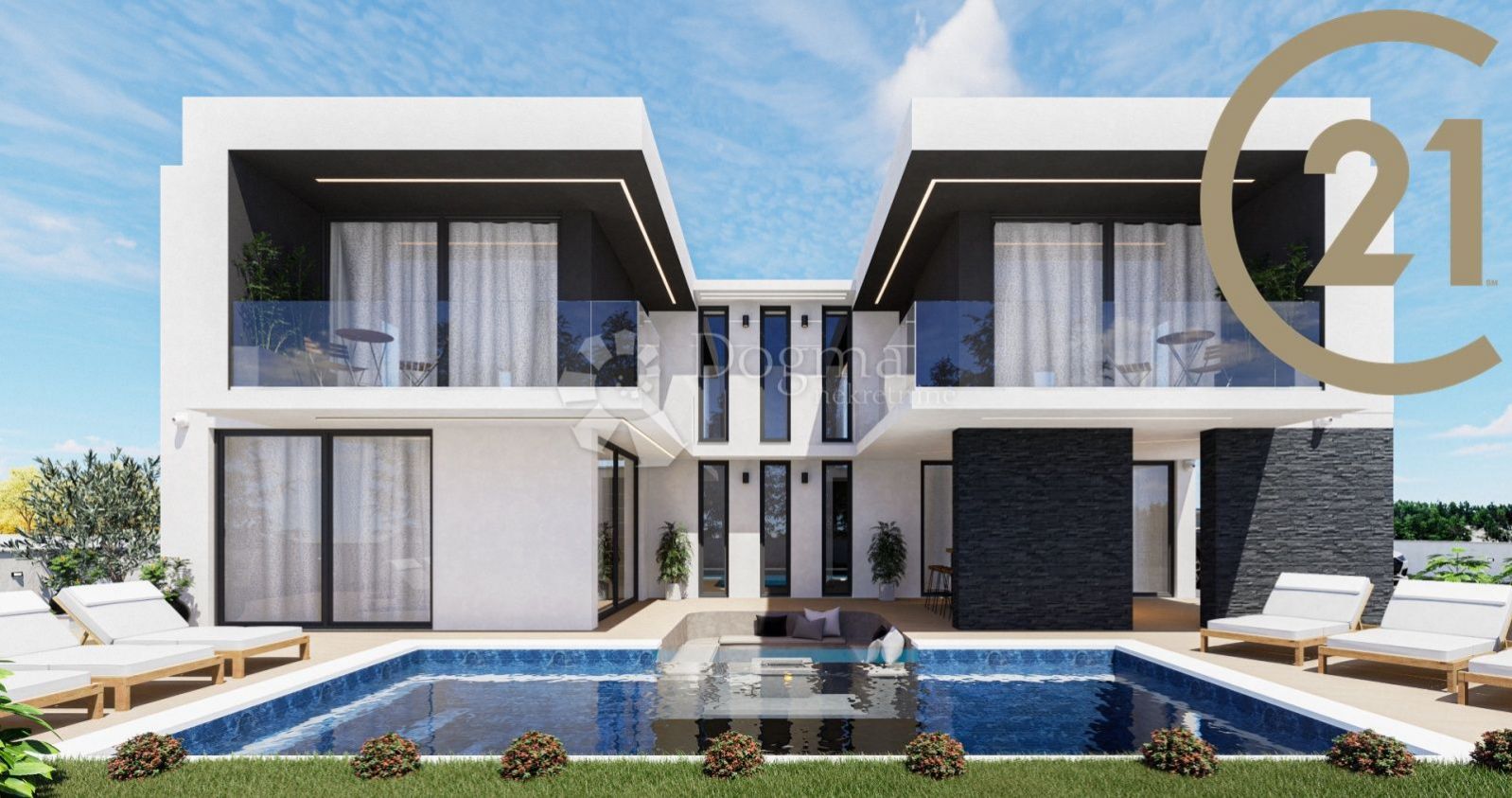 Novostavba dvoupodlažní vily (227 m2) se zahradou, bazénem a chytrou technologií, Ližnjan, Istrie