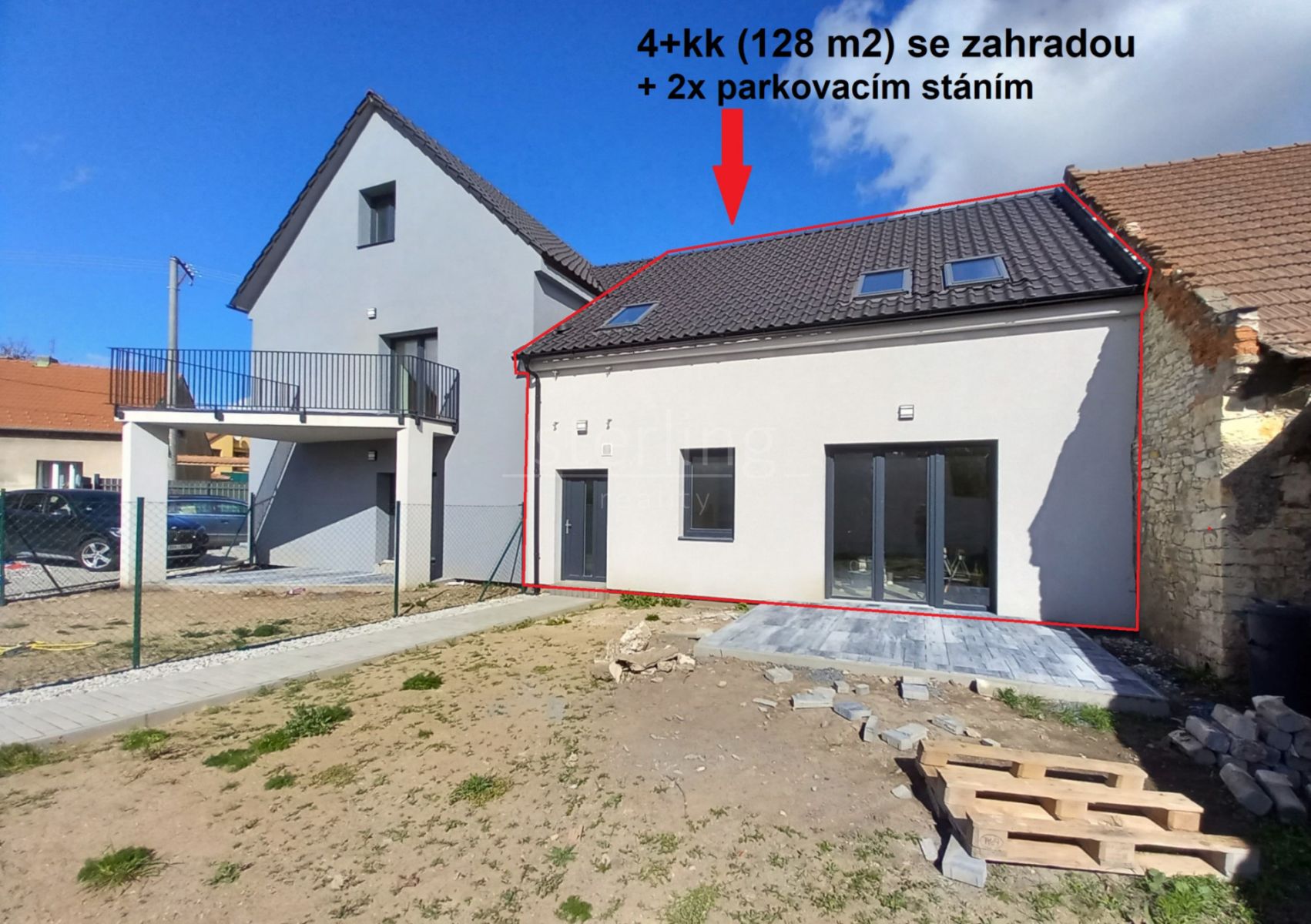 Prodej bytu 4+kk (mezonet) s terasou, předzahrádkou a parkovacím stáním (2x) v Unhošti, okr. Kladno, obrázek č. 3