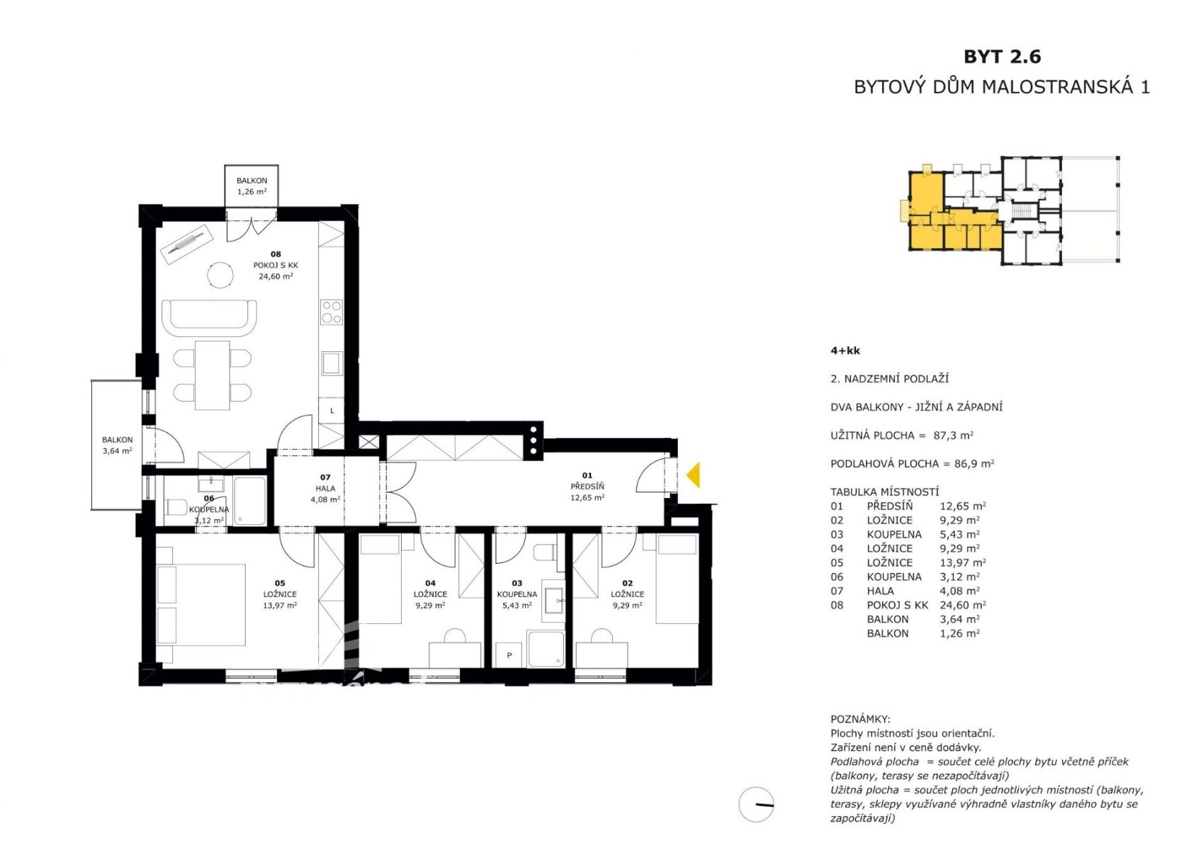 Prodej, Byty 4+kk (2.6), 87 m2 - Malostranská, obrázek č. 3