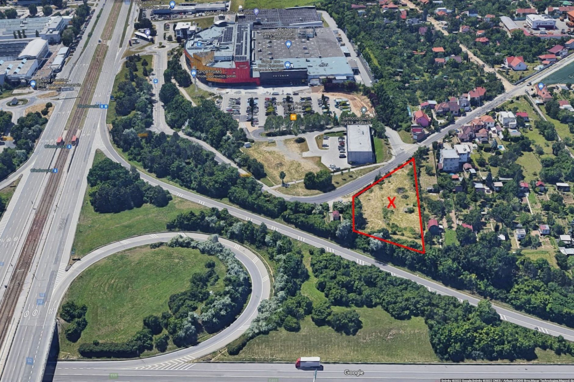 Prodej, Pozemky pro komerční výstavbu, CP 2.693 m2, Brno, Horní Heršpice, Vídeňská, Ořechovská