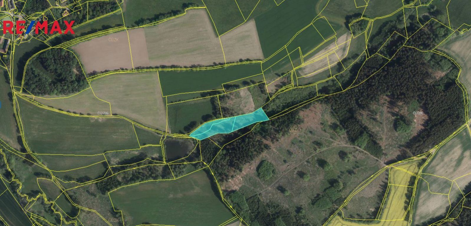 Prodej pozemků 9522m2 s projektem a stavebním povolením na výstavbu 2 rybníků, obrázek č. 2