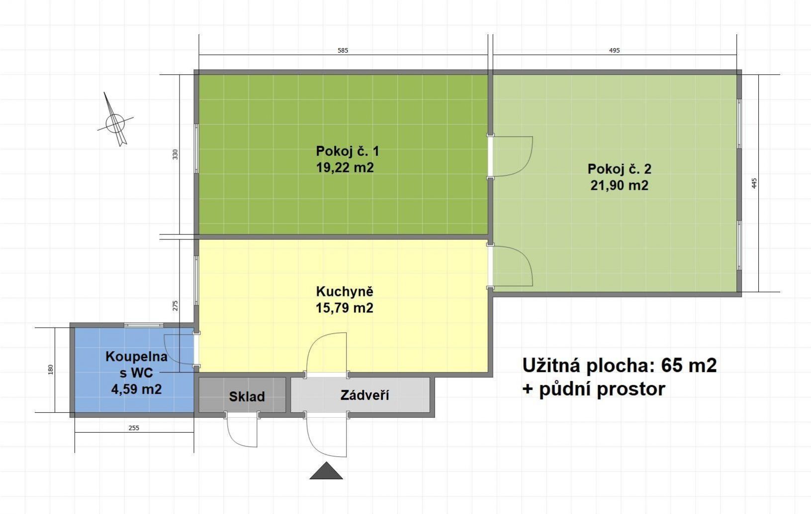 Prodej prostorného bytu 2+1 v Lanškrouně, obrázek č. 2