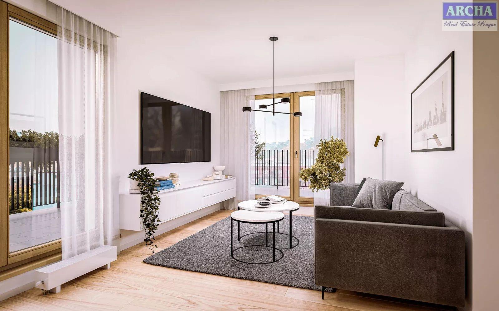 Prodej nového bytu 2+kk, 60,9 m2, Balkon, 4.NP,  Praha Nusle