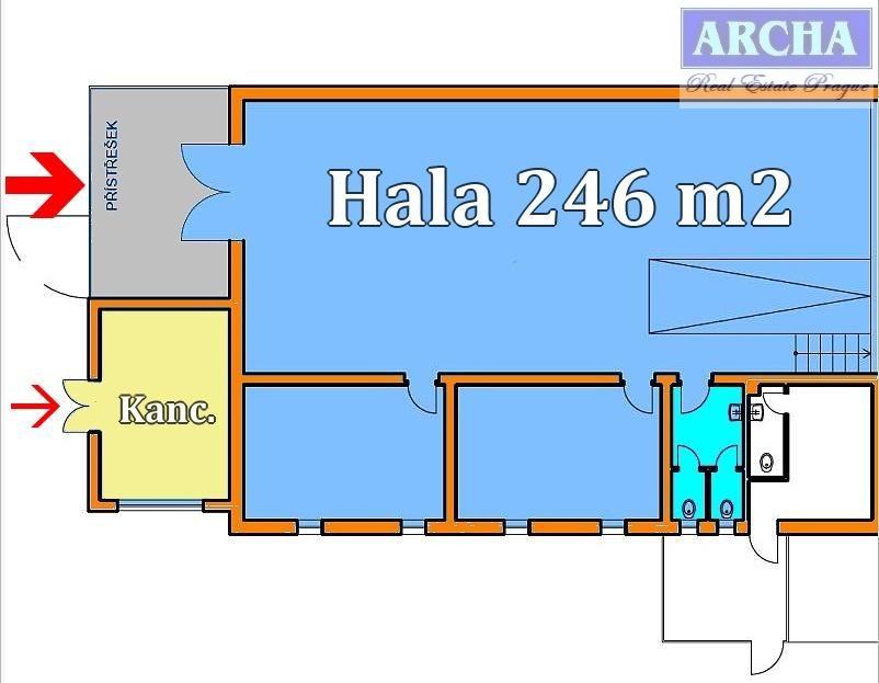 Nájem přízemního skladu 246 m2, kancelář,  PRAHA 9, obrázek č. 2