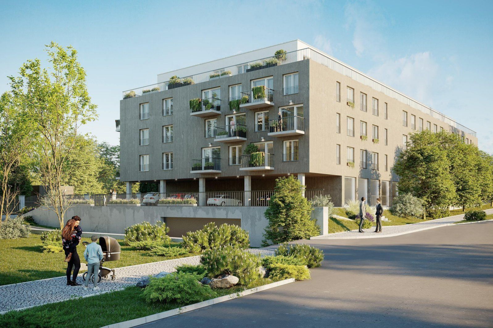 Nadstandardní rodinný byt 4+kk s velkou terasou v posledním patře bytového projektu Zelené Kaskády.