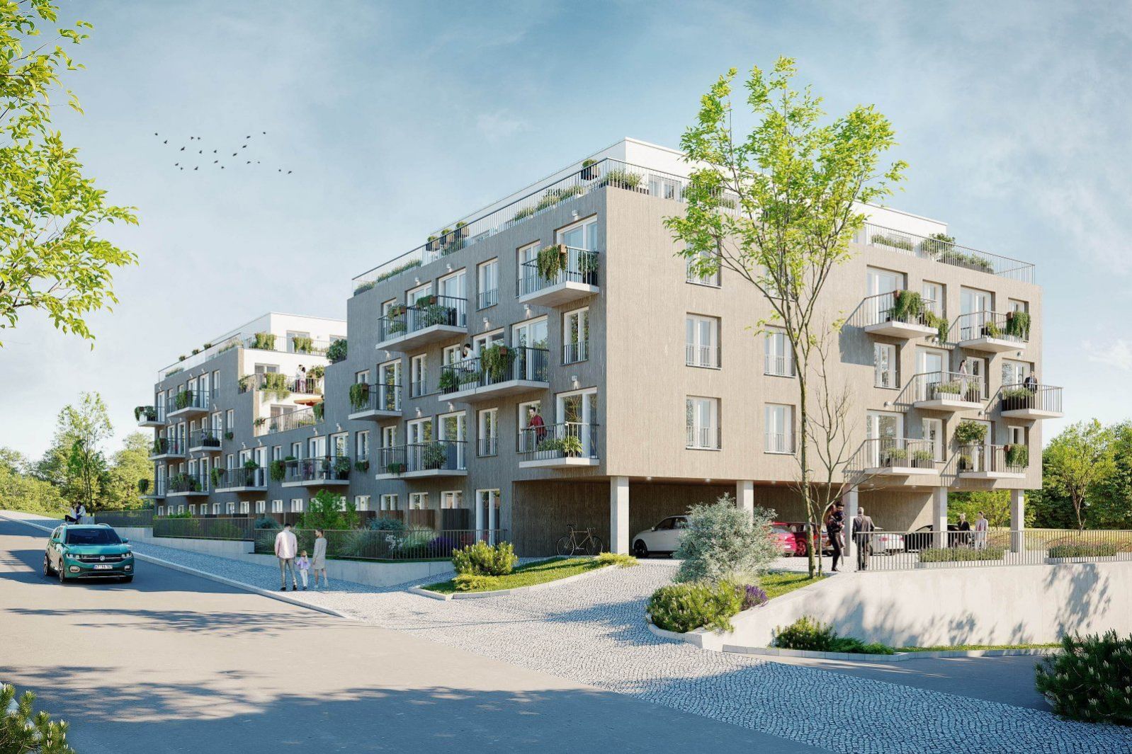 Moderní rodinný byt 3+kk s balkonem na Praze 9 v projektu Zelené kaskády. Akční sleva 347 920 Kč., obrázek č. 1