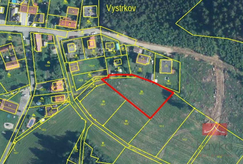 Prodej stavebního pozemku, 1457 m, Vystrkov u Humpolce, okres Pelhřimov