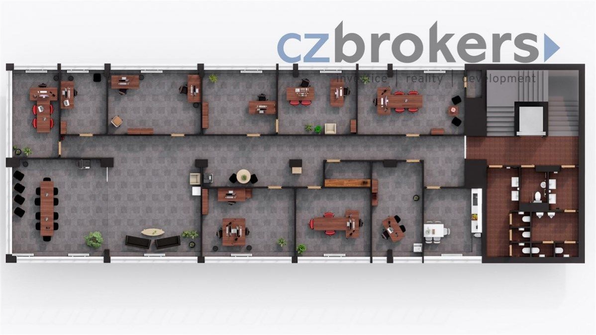 Kompletně zařízené kancelářské prostory s kuchyňkou, 397 m2, Dornych - Brno, obrázek č. 2