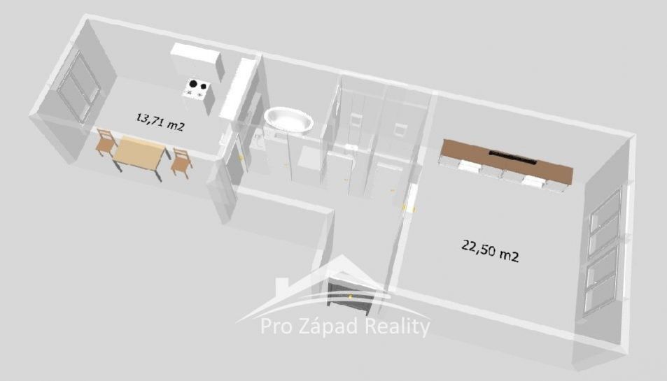Pronájem byty 1+1, 51 m2 - Plzeň - Jižní Předměstí, obrázek č. 2