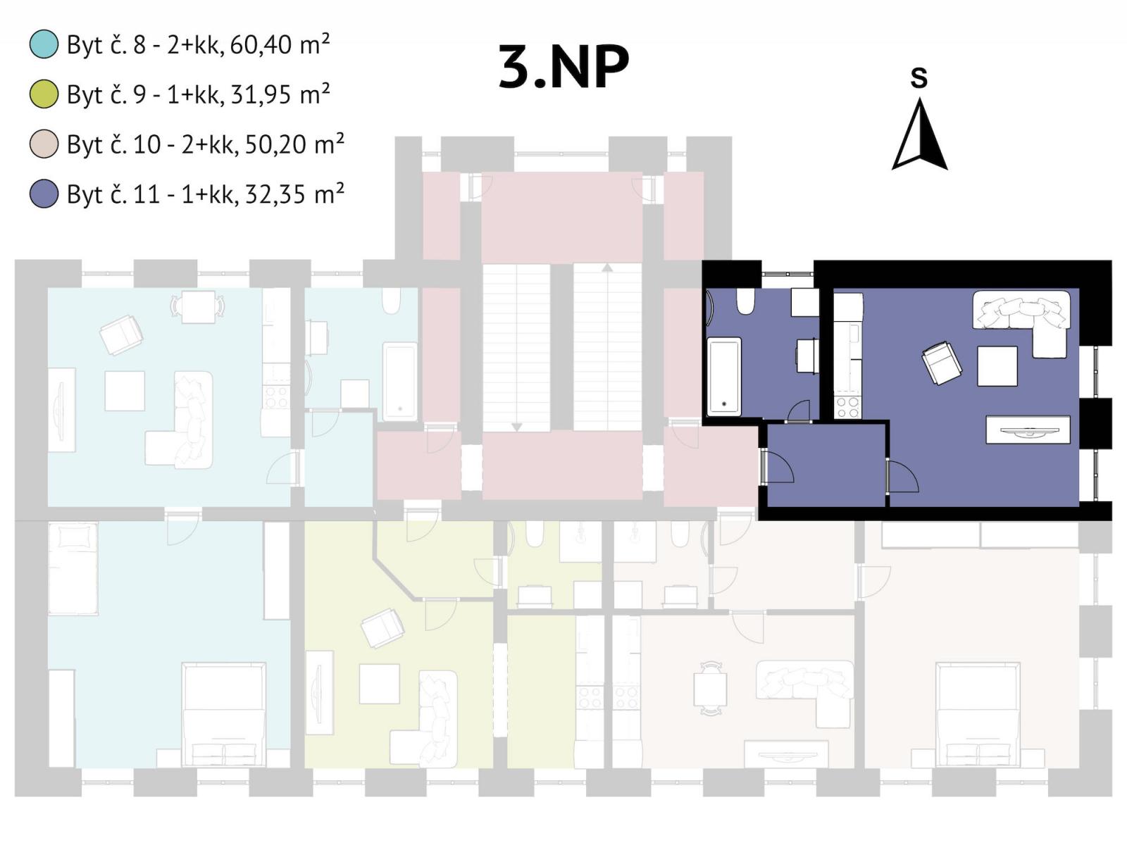 Pronájem bytu 1+kk, 32,35 m2, Liberec I-Staré Město, obrázek č. 2