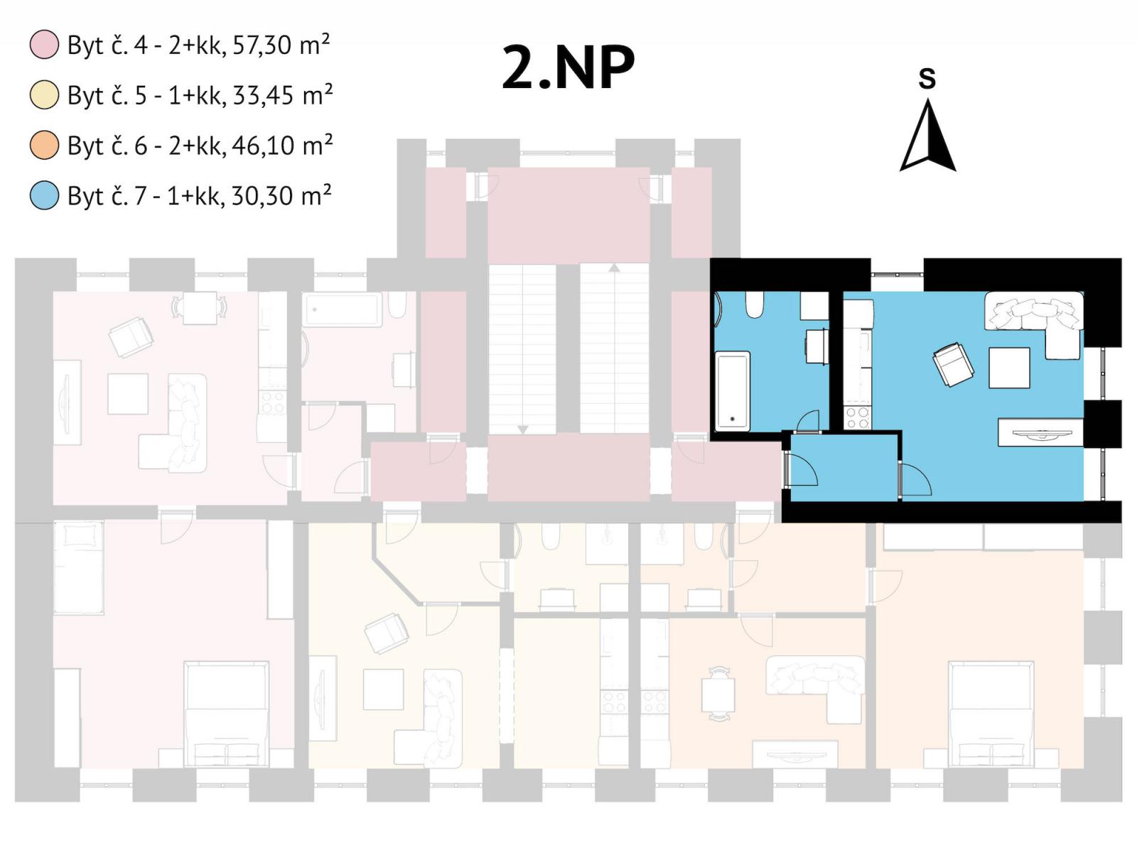 Pronájem bytu 1+kk, 30,3 m2, Liberec I-Staré Město, obrázek č. 2