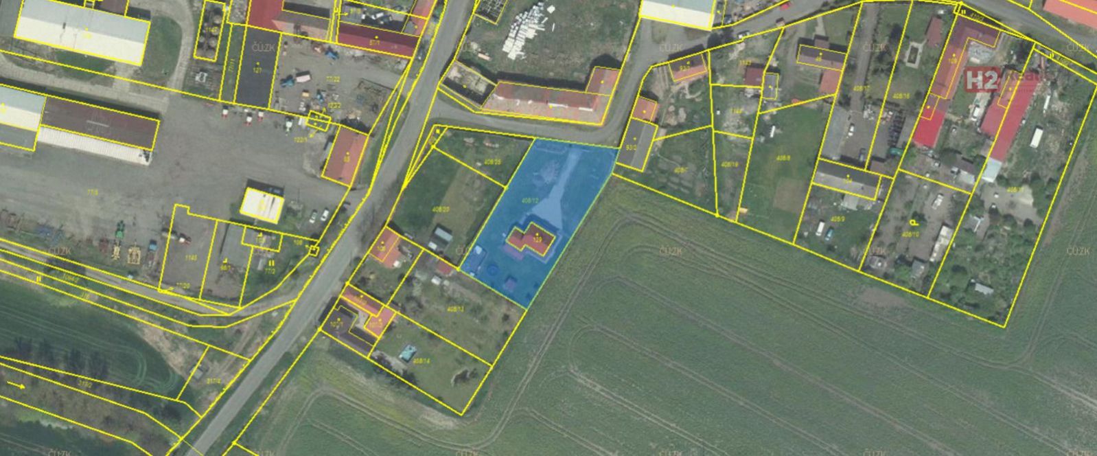 Prodej stavebního pozemku o velikosti 600 m2, Třtěno, část obce Chožov, okres Louny, obrázek č. 2