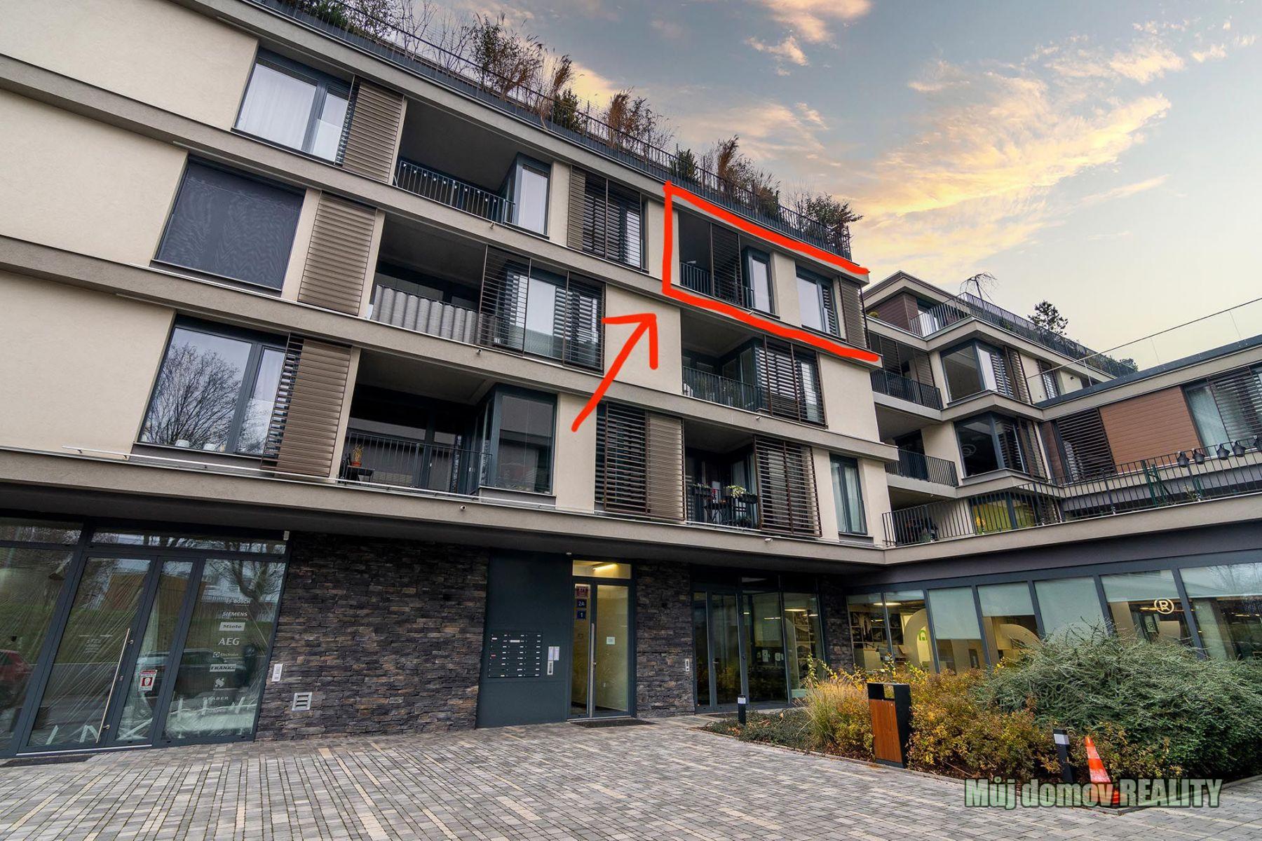 Luxusní pronájem bytu 2kk s terasou v moderní novostavbě, Adresa: Zítenická 871/1, Praha 9