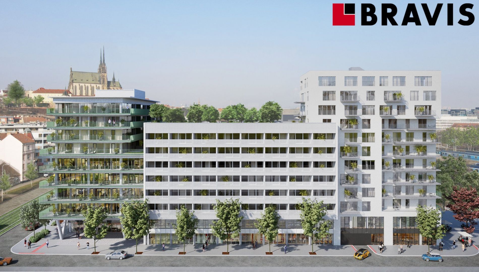 Prodej moderního nízkoenergetického bytu na Nových Sadech v centru Brna, 2+kk s balkónem, 76,65m2 - , obrázek č. 1