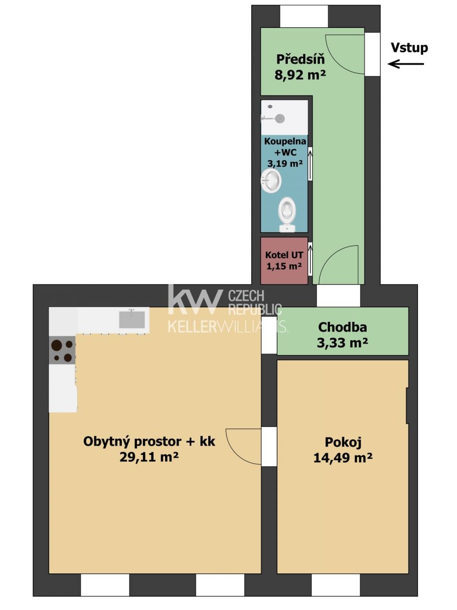Prodej úžasného bytu č.3 2kk 60,19m2 2.P Brno, Štefánikova, obrázek č. 2
