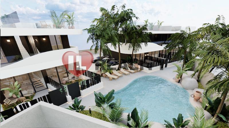 Prodej moderní řadové domy Orihuela Costa,,4+kk,3 koupelny, vlastní bazén, střešní terasa, parkování