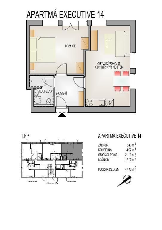 Apartmán 2+kk (č.14) v Horní Lipové včetně parkovacího místa a vybavení, obrázek č.2