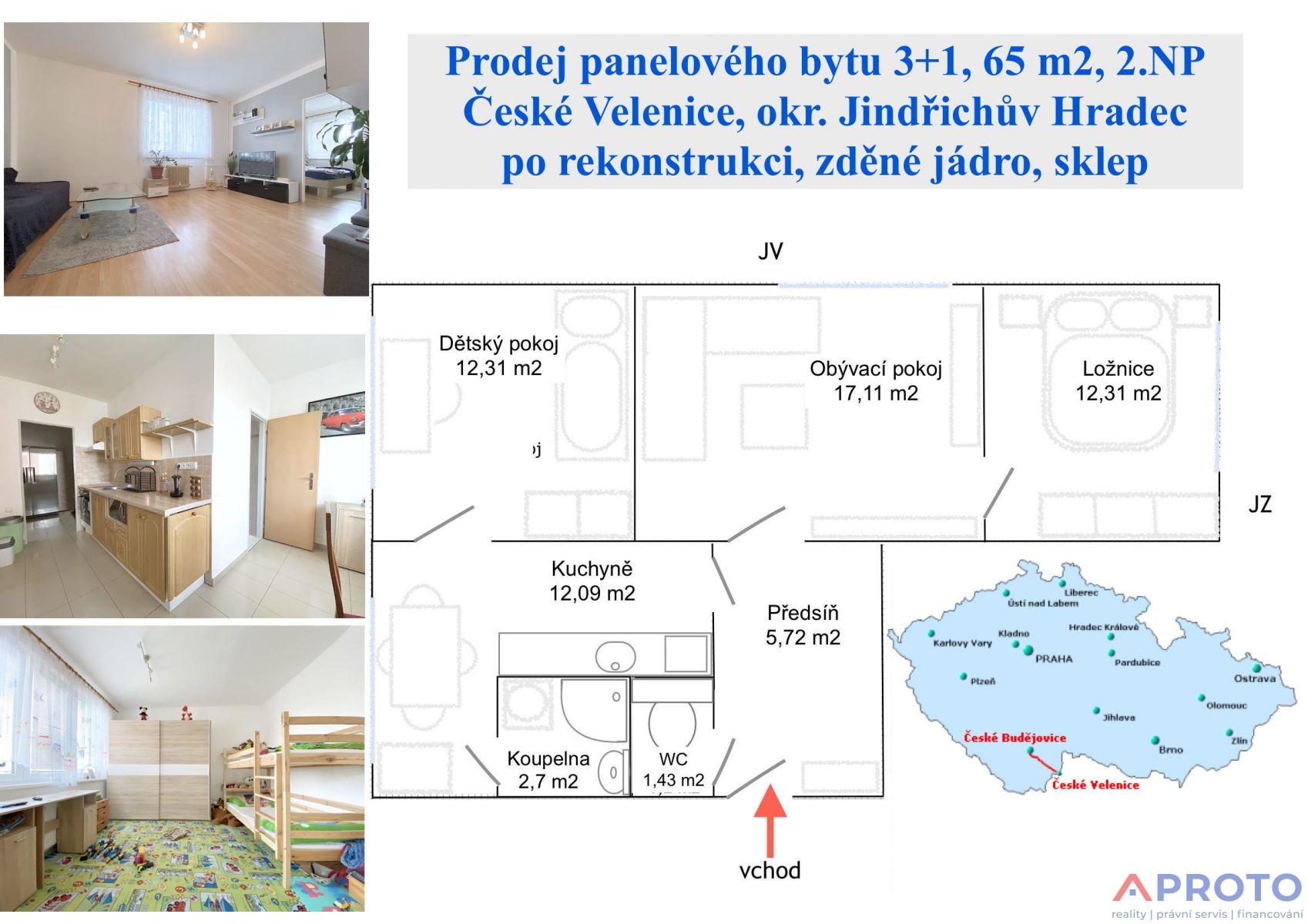 Prodej bytu 3+1, 65 m2, České Velenice, obrázek č. 3