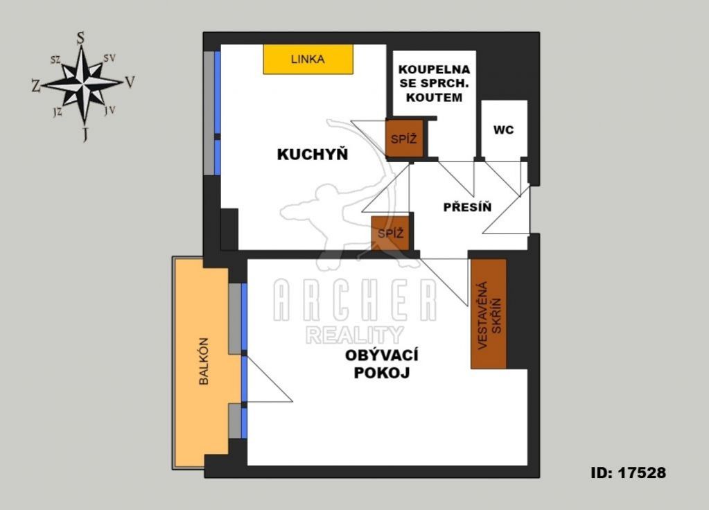 Prodej bytu 1+1/B, OV, 35 m2, Praha 10 - Záběhlice, ul. Jabloňová, obrázek č. 3