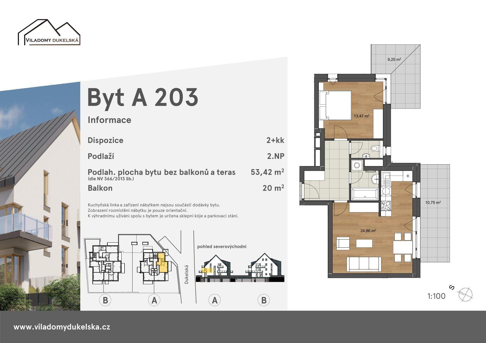 Prodej bytu 2+kk se dvěma balkony v developerském projektu v Liberci Rochlici, obrázek č. 3