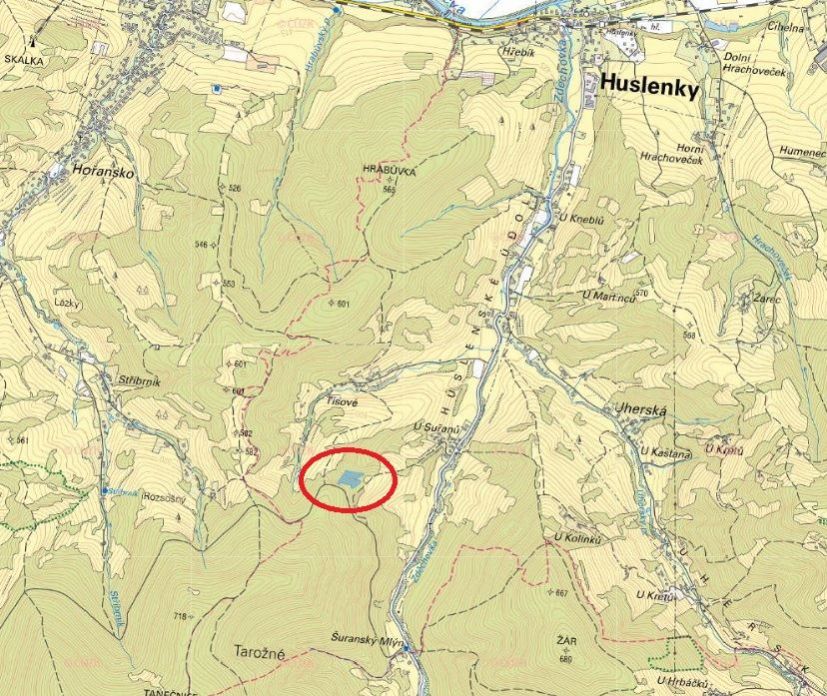 Lesní pozemek o výměře 7 487 m2, podíl 1/1, k.ú. Huslenky, okres Vsetín, obrázek č. 1