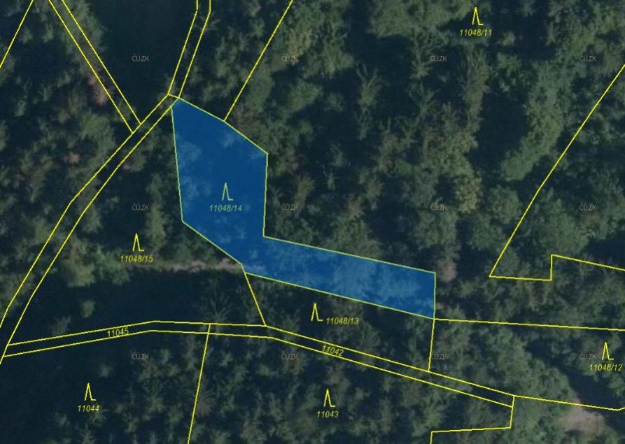 Lesní pozemek o výměře 1 089 m2, podíl 1/1, k.ú. Huslenky, okres Vsetín, obrázek č. 2
