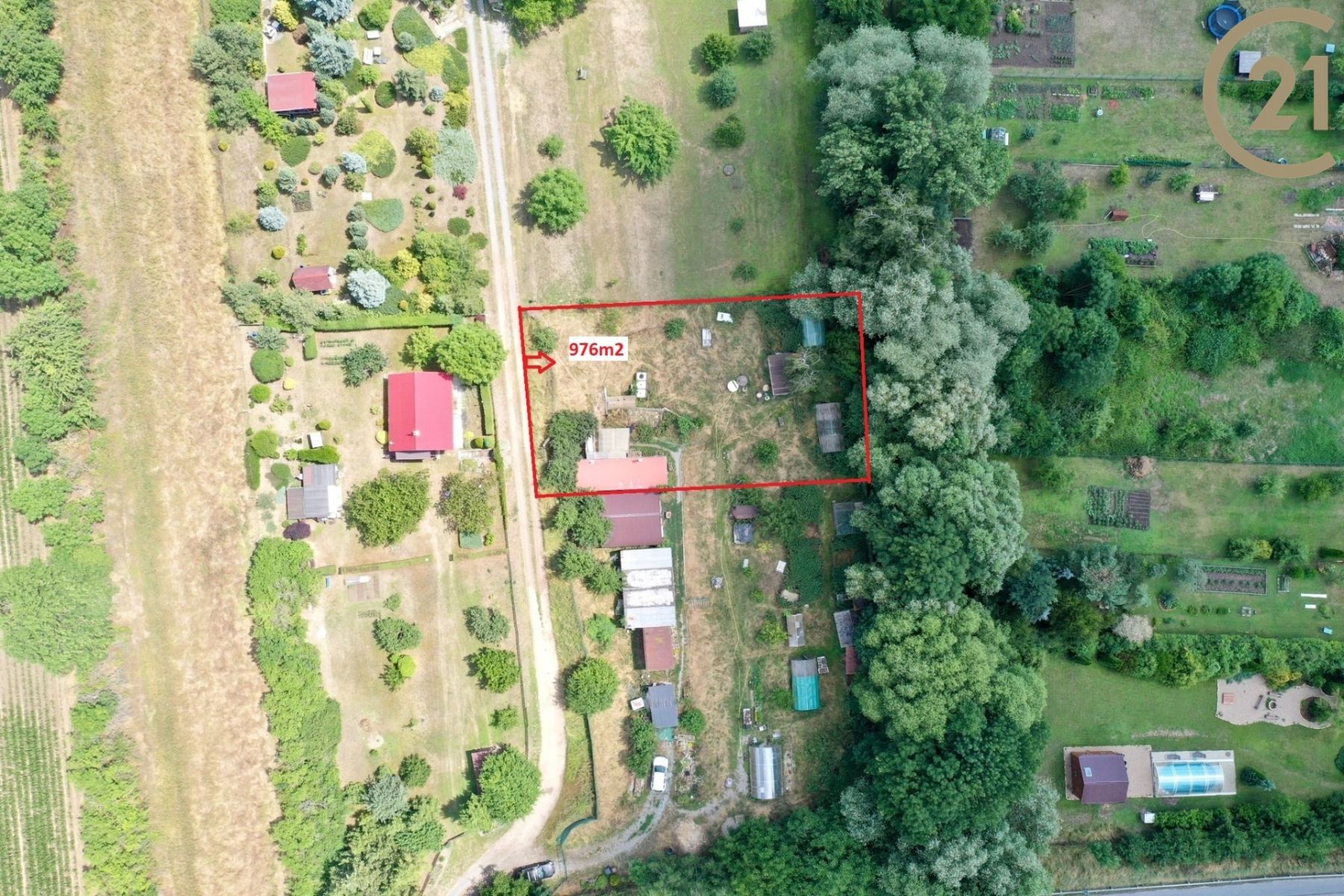 Prodej zahrady s možností výstavby chaty,  976 m2, Želevčice, okres Slaný, obrázek č. 3