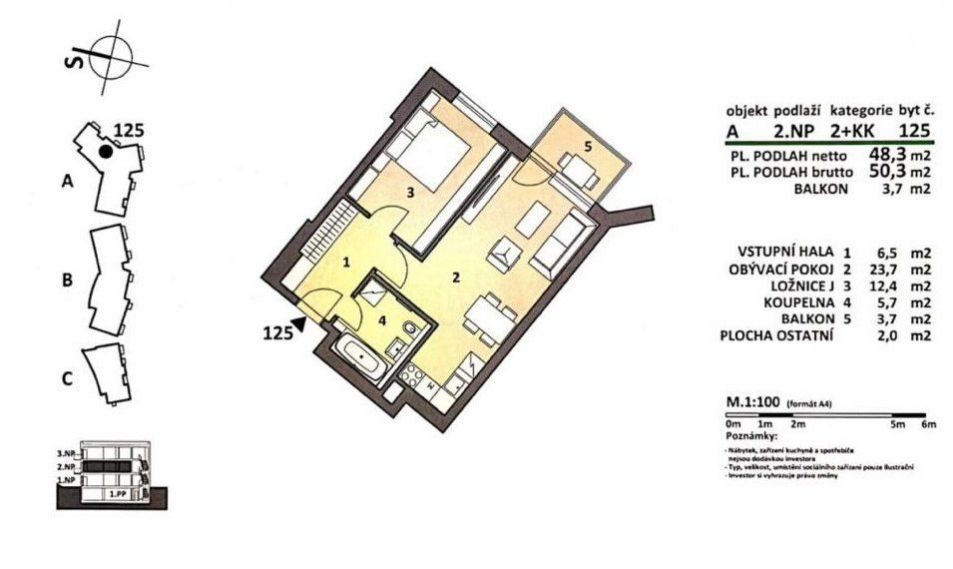 Prodej bytu 2+kk s balkonem 54m2, Praha 10 - Štěrboholy, ul. Pod Areálem., obrázek č. 2