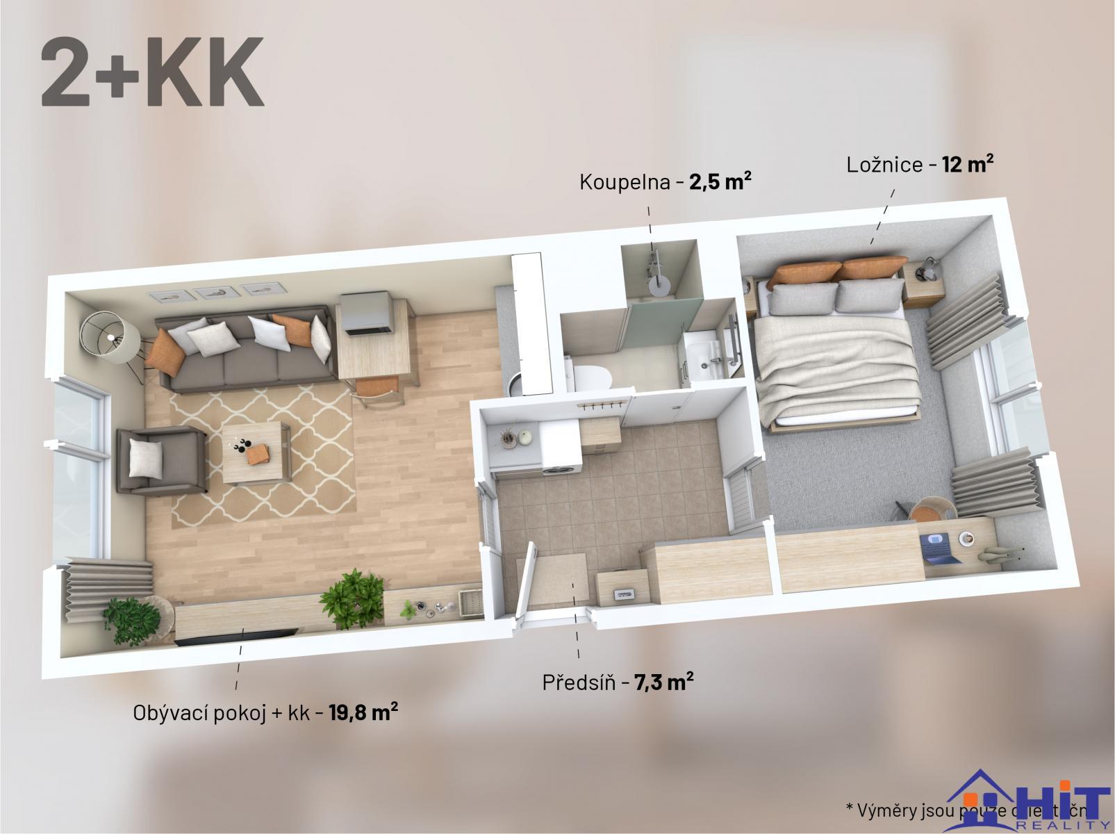 Pěkný byt 2+kk (43 m2) - S. K. Neumanna, JBC, obrázek č. 3