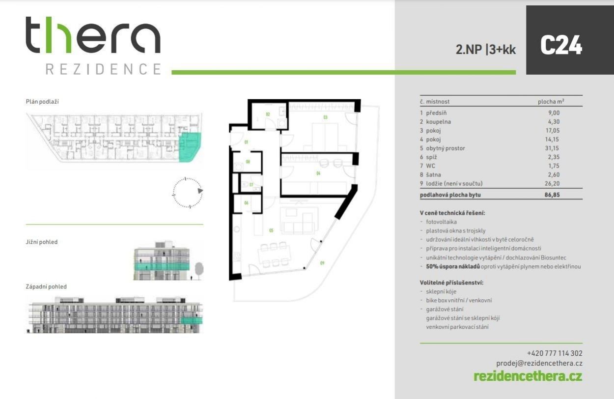Prodej bytu 3+kk v projektu Rezidence Thera, Kukleny - Hradec Králové, obrázek č. 3