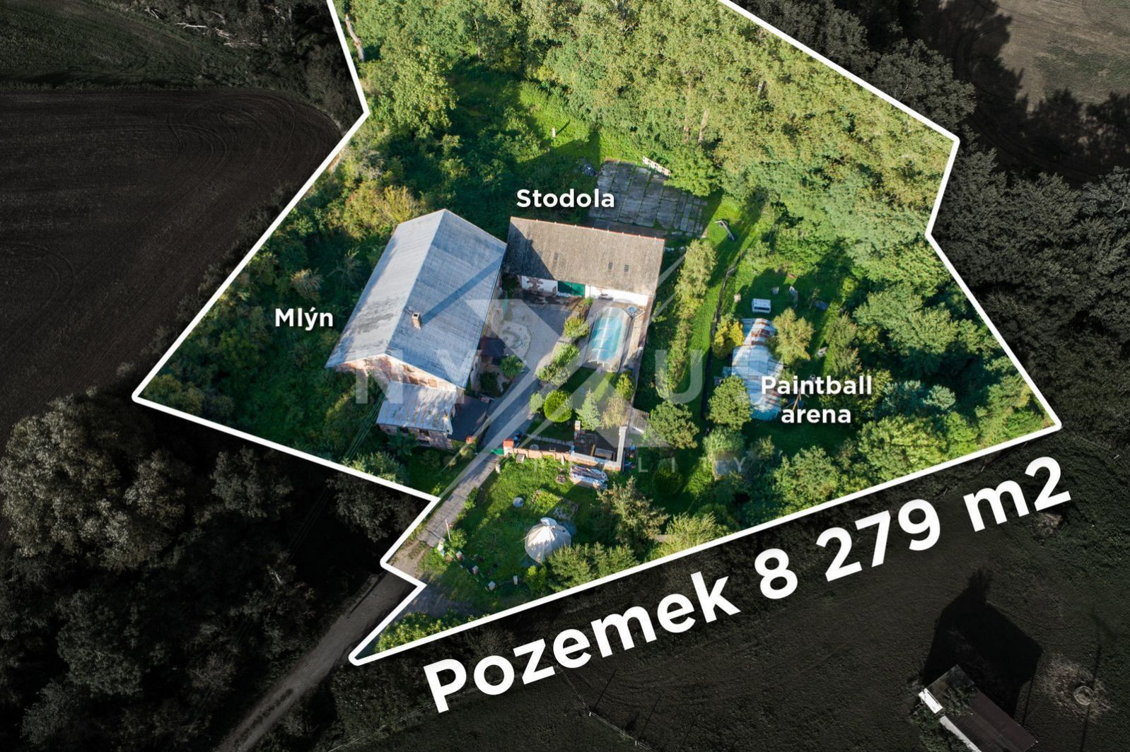 Prodej vojenského mlýna Uhlíkov  -  720 m2, s víceúčelovou stodolou, pozemek 8 279 m2, Kšely, obrázek č. 3