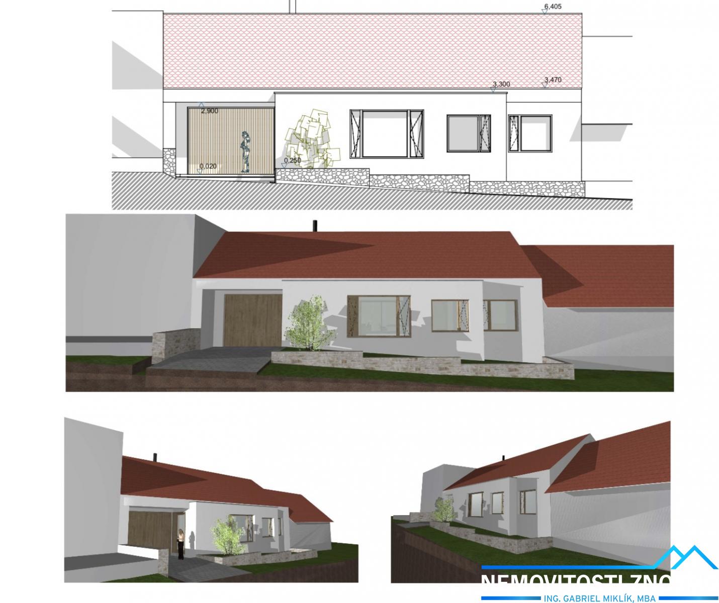 Prodej rodinného domu 3+1 k rekonsktrukci, s novým stavebním povolením, 5 min od Znojma, obrázek č. 2