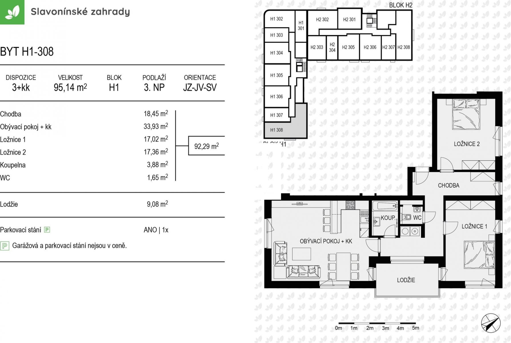 Prodej novostavby bytu 3+kk, SLAVONÍNSKÉ ZAHRADY - dům H, obrázek č. 2
