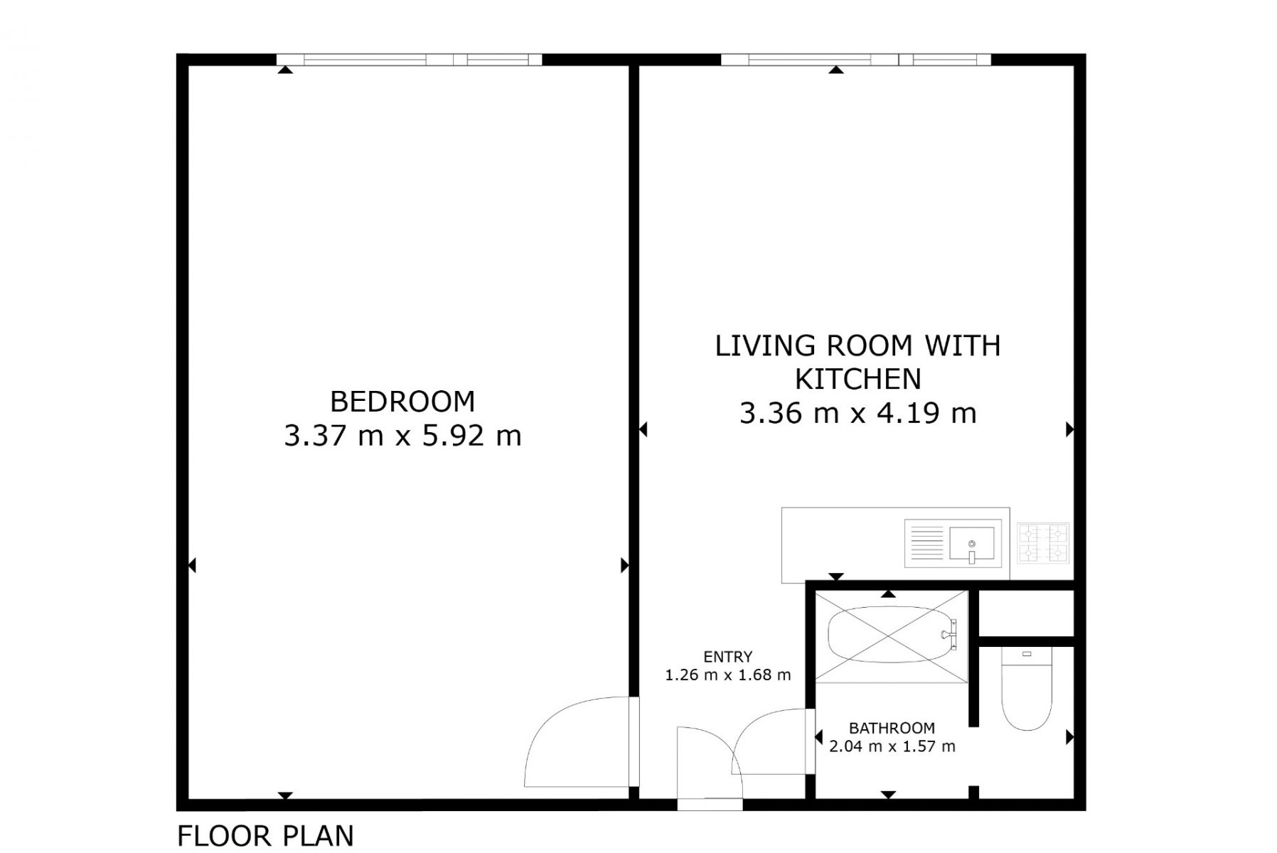 Prodej bytu - 1+1, 40 m2 + možnost využívat balkon v mezipatře., obrázek č. 2
