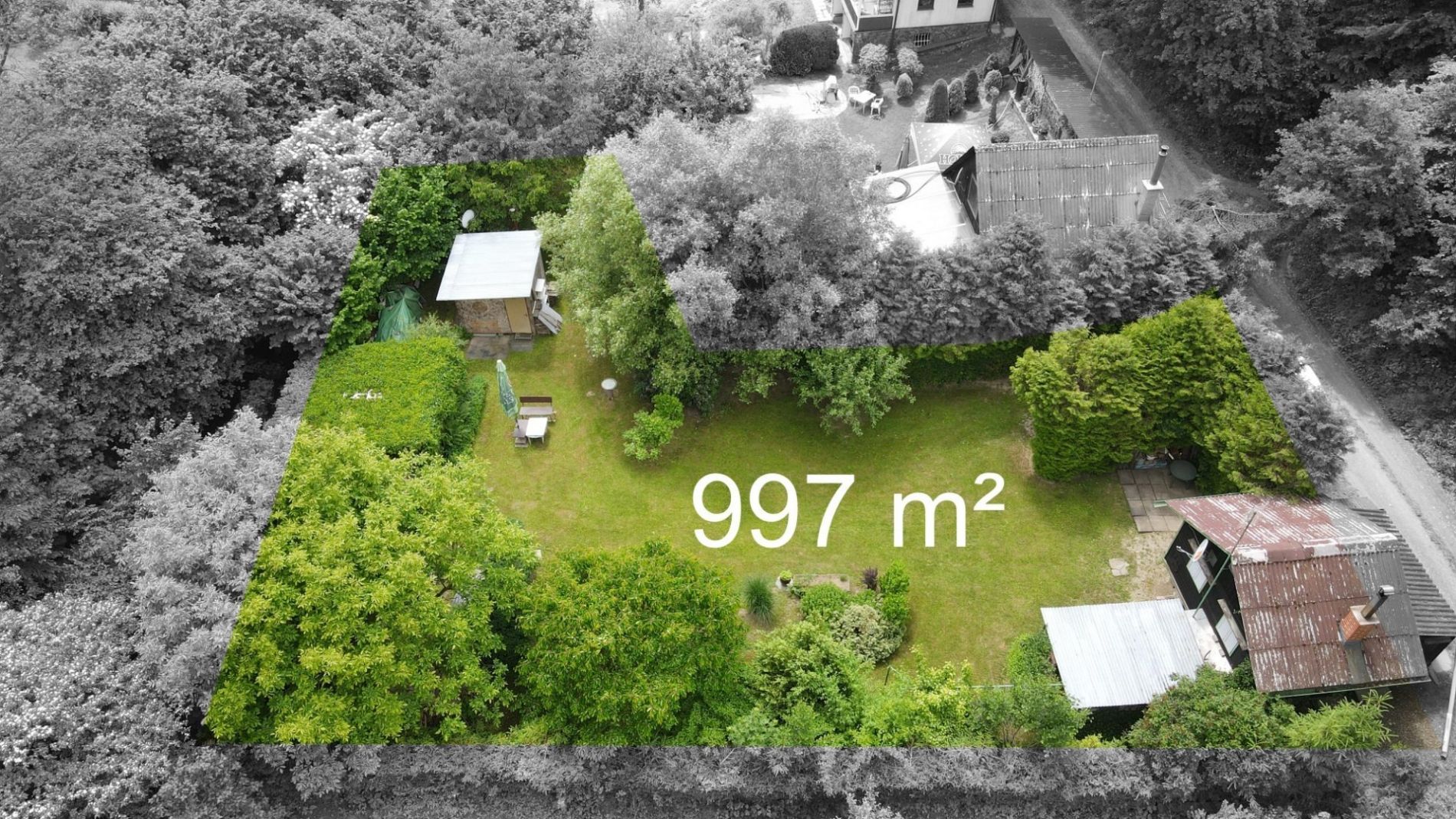 Prodej jednoduché chatky se zahradou, 997 m, Nový Malín, obrázek č. 1