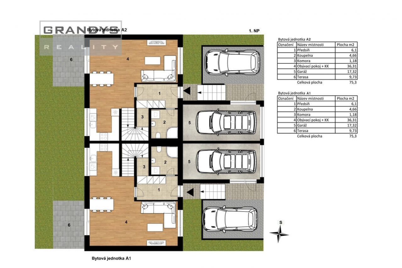 Rezidence Prokopské údolí - A2 - 4kk 126 m2 s terasou, garáží a zahradou, obrázek č. 1