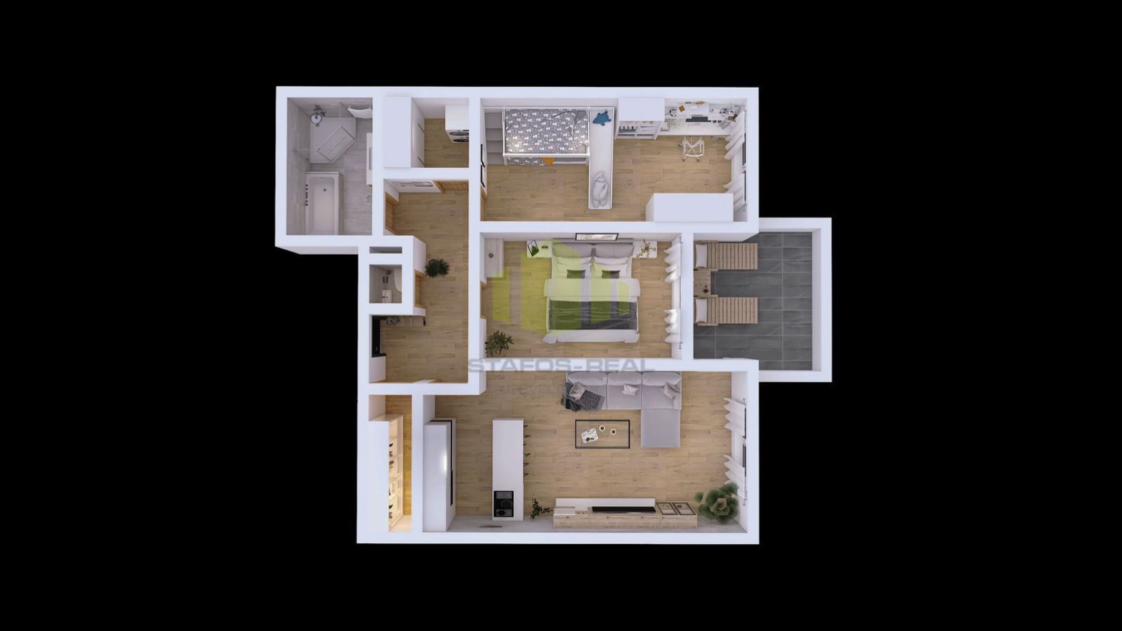 Prodej moderního bytu 3+kk 88,32 m2 + 9,55 m2 lodžie, Janského D1, Olomouc - Povel, obrázek č. 2