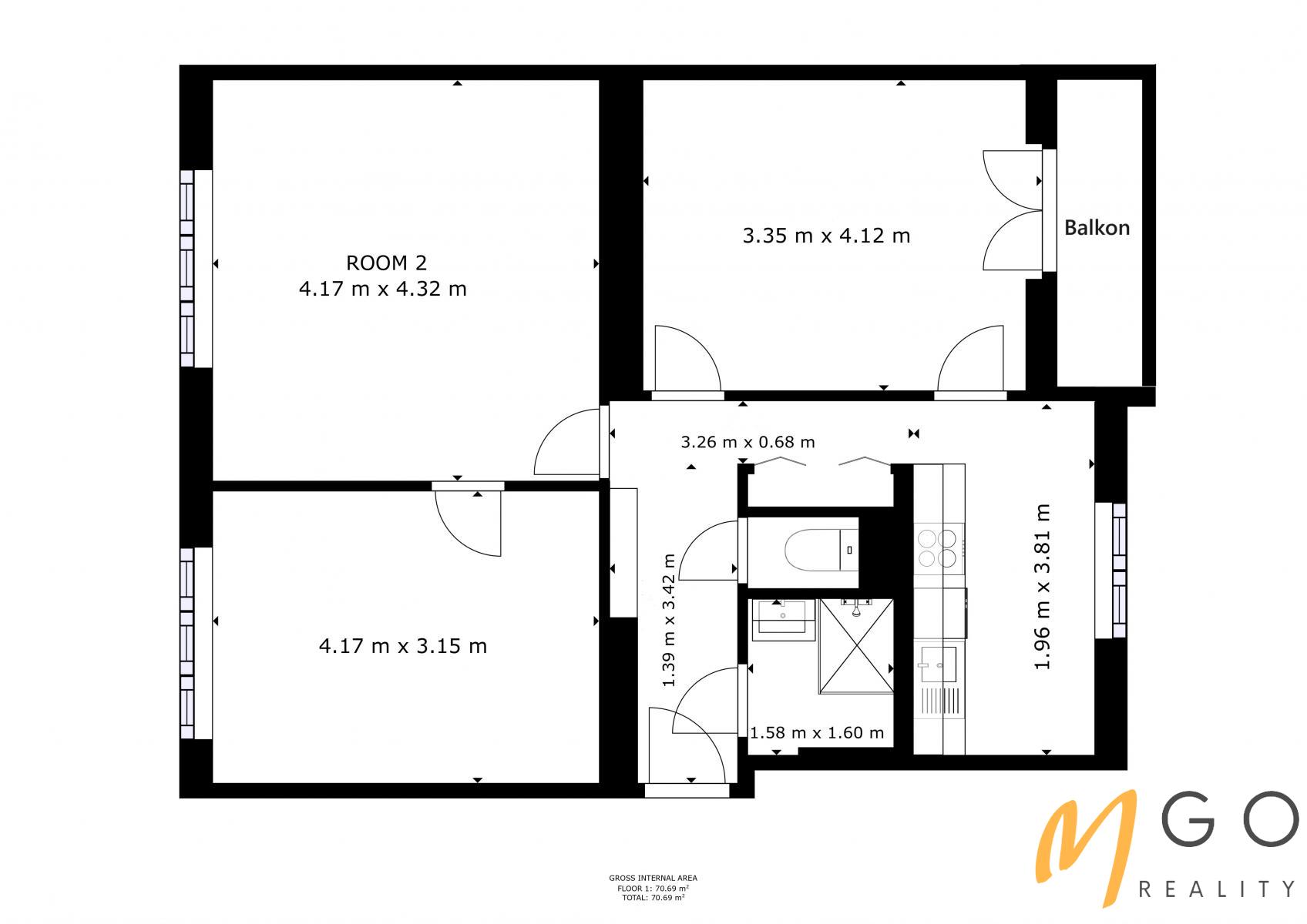 Prostorný byt 3+1 71m2 po kompletní rekonstrukci ve zděném bytovém domě , obrázek č. 3